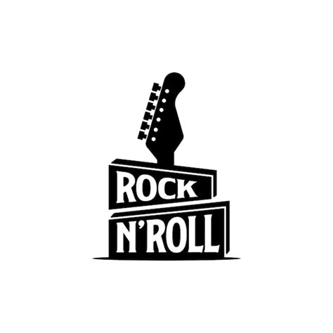 Premium Vector | Rock n roll guitar electric rock musicians Logo Design