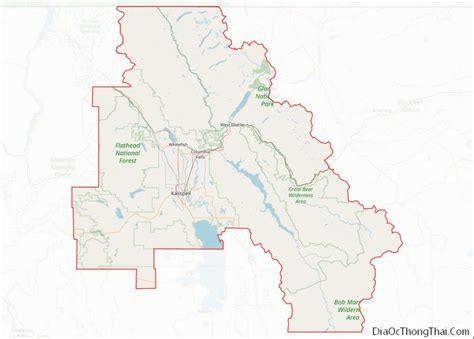 Map of Flathead County, Montana - Thong Thai Real