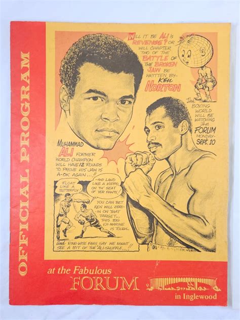 Vintage 1973 Muhammad Ali VS Ken Norton Forum Official Program Includes All Bout | eBay