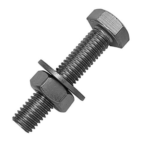 M10 x 50mm A4 Stainless Steel Hex Head Screw with Nut and Washer 6mm ...