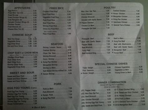 China Inn Menu, Menu for China Inn, South Memphis, Memphis - Urbanspoon ...