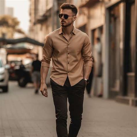 Mix and Match: Brown Shirt Black Pants Outfit Ideas for Men