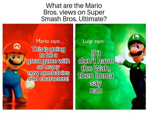 What are the Mario Bros. views on Smash Ultimate? : r/smashmemes