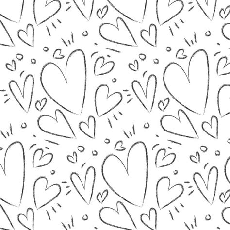 Cute Doodle Heart Pattern Vector, Heart Drawing, Ear Drawing, Doodle Drawing PNG and Vector with ...