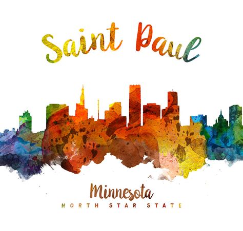 Saint Paul Minnesota Skyline 26 Painting by Aged Pixel - Pixels