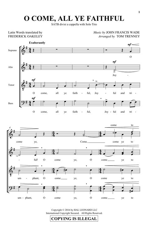 O Come, All Ye Faithful by Tom Trenney Sheet Music for SATB Choir at Sheet Music Direct