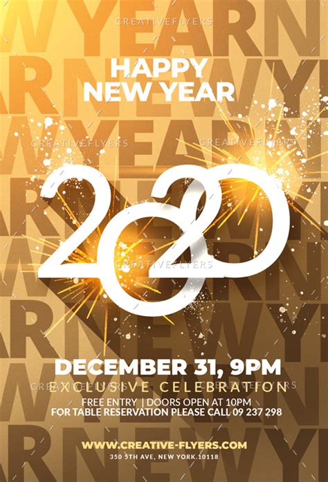 Happy New Year Flyer Template PSD by CreativeFlyers | New year's eve flyer, Flyer template, New ...