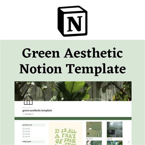 Green Aesthetic Notion Template: Online Planner Habit - Etsy UK