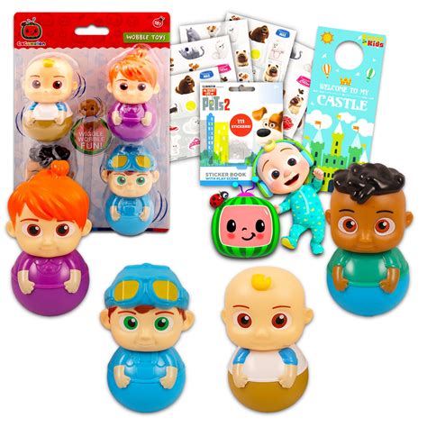 Buy Cocomelon Figures Set - Cocomelon Wobble Toys Bundle with 4 ...