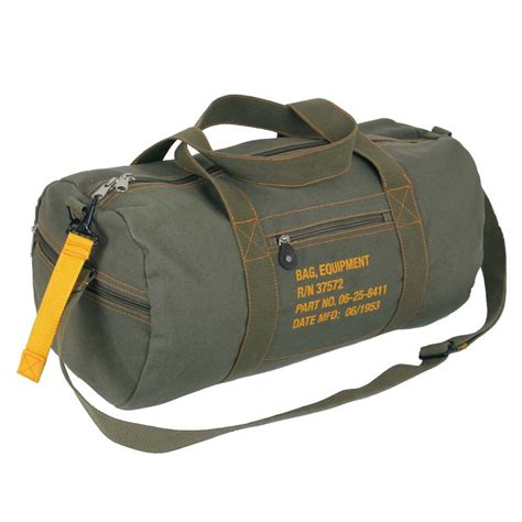 Olive Drab Vintage Military Duffle Bag Canvas Duffle Bag, Canvas Travel ...