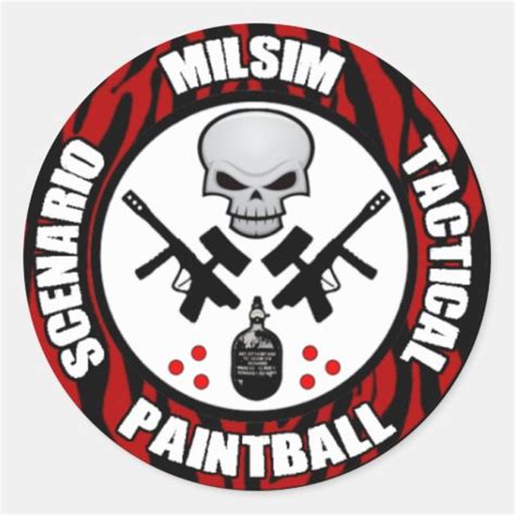 Scenario Milsim Paintball Decal Round Sticker | Zazzle