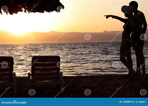 Sunset Beach Couple stock photo. Image of jordan, dating - 15408974