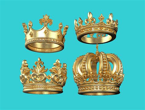 crown golden 3D model 3D printable | CGTrader