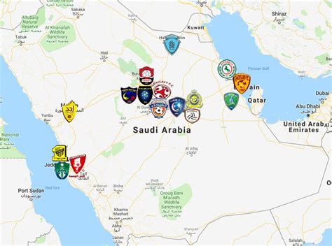 2019 Saudi Professional League Map | League, European soccer, Sports logo