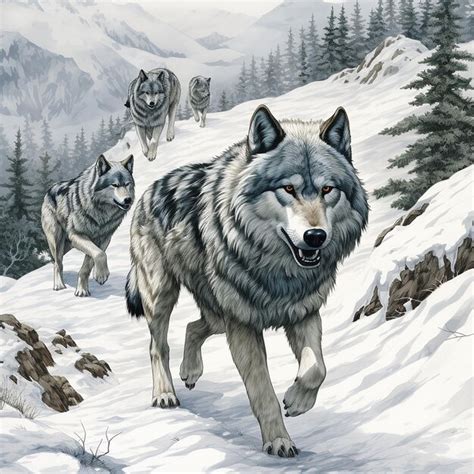 Premium Photo | Photo of bold wolves in winter