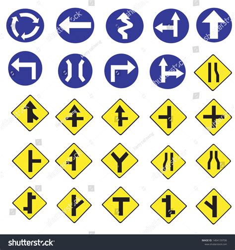 Yellow Road Signs Traffic Signs Vector Stock Vector (Royalty Free) 1404139706 | Shutterstock