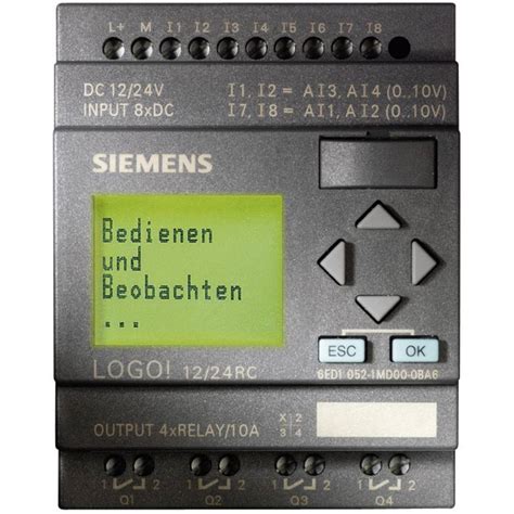 API - Module de commande Siemens 6ED1052-1MD00-0BA6 LOGO! 12/24RC 12 V/DC, 24 V/DC 1 pc(s ...