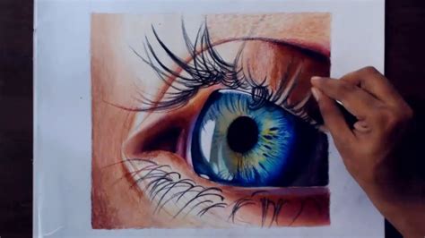 Drawing a realistic eye using colored pencils. - YouTube