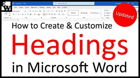 How to Create and Customize Headings in Microsoft Word (PC & Mac) - YouTube