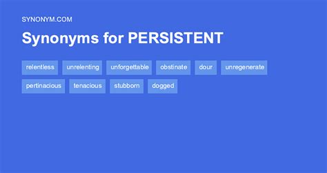 Another word for PERSISTENT > Synonyms & Antonyms