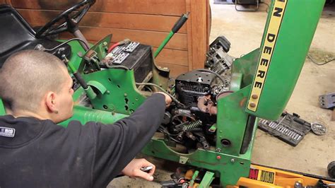 JOHN DEERE 110 ENGINE PULL... DIESEL CONVERSION? - YouTube