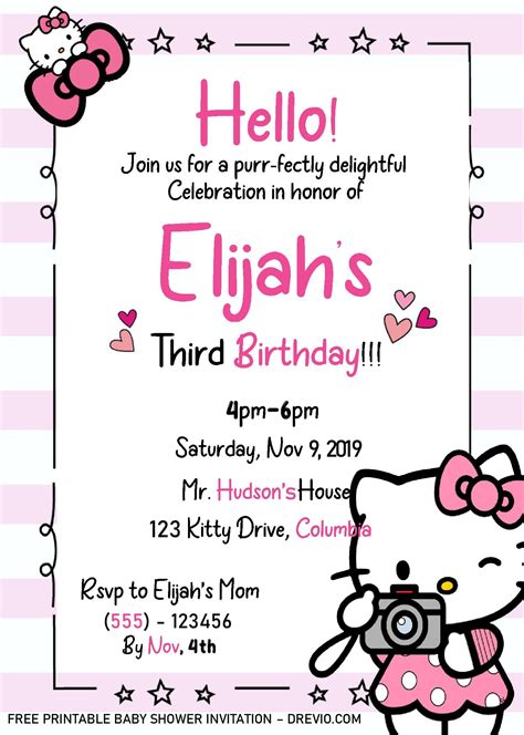 Get Hello Kitty Invitation Templates - Editable With Ms Word What could be better than using ...