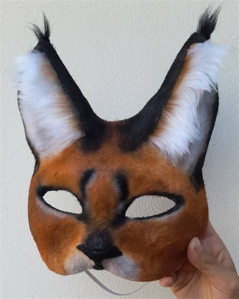 Therian Mask Caracal, Therian Mask Fox, Animal Costume Mask, Caracal Mask, Animal Mask, Custom ...