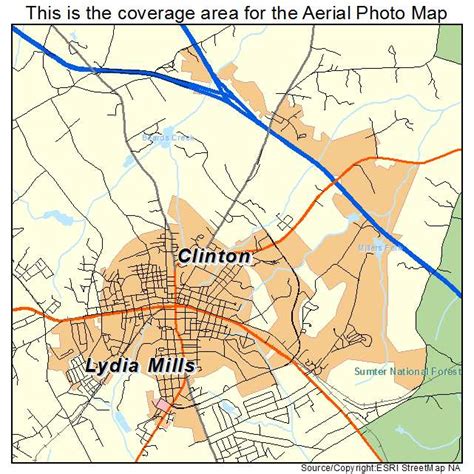 Aerial Photography Map of Clinton, SC South Carolina