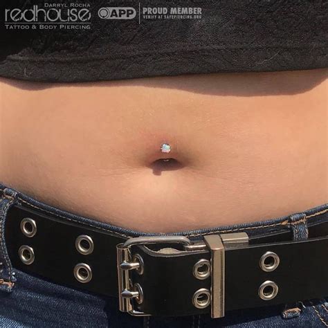 Did another floating style navel for Brittany using jewelry from Anatometal. This style is m ...