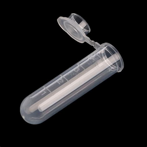 50Pcs 5ml Plastic Clear Test Centrifuge Tubes Snap Cap Vials Sample Lab Container New Laboratory ...