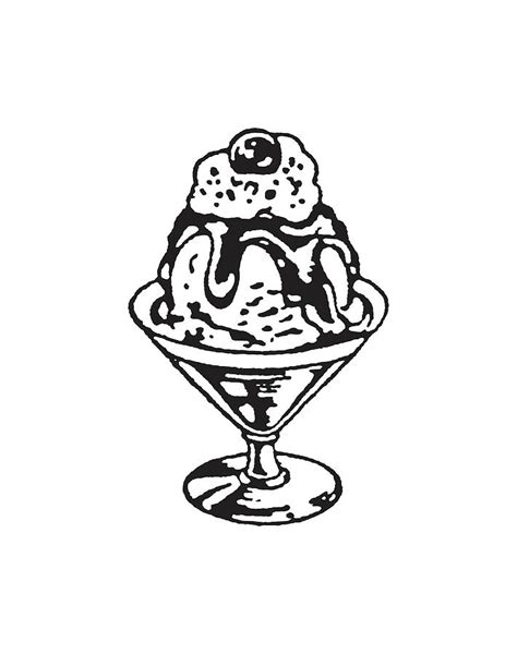 Ice Cream Sundae Drawing by CSA Images - Pixels