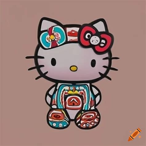 Hello kitty in first nations indigenous attire