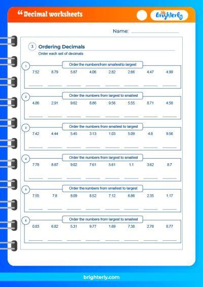 Free Printable Decimals Worksheets for Kids [PDFs] Brighterly.com