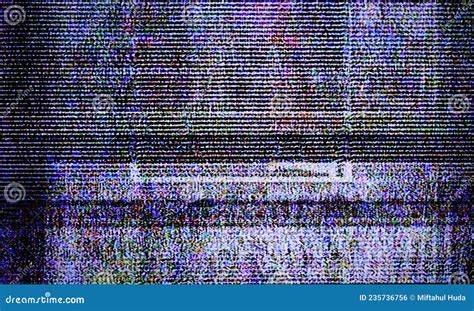 Glitch Art Scan Line As Old Tv Monitor Effect. Stock Illustration - Illustration of design ...