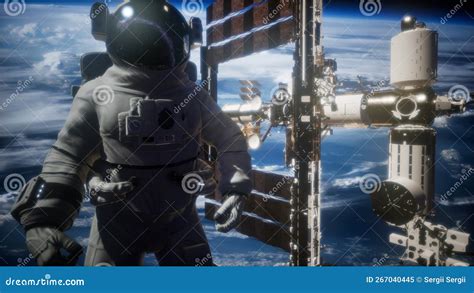 International Space Station and Astronaut in Outer Space Stock Video ...