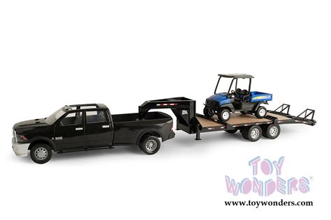 New Holland Ram 3500 Pickup Truck with Gooseneck Trailer and Rustler 125 UTV 1/16 scale sturdy ...