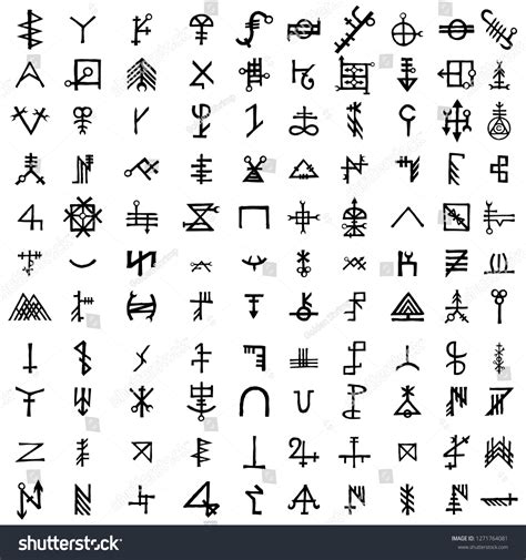 Large Set Alchemical Symbols Isolated On: เวกเตอร์สต็อก (ปลอดค่า ...