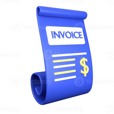 3d illustration invoice isolated on the transparent background 22691075 PNG