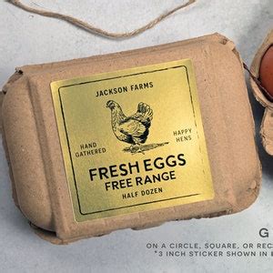 Egg Carton Labels Vintage Custom Personalized Farm Sticker for Fresh ...