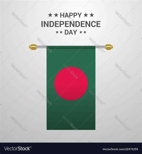 Bangladesh independence day hanging flag Vector Image