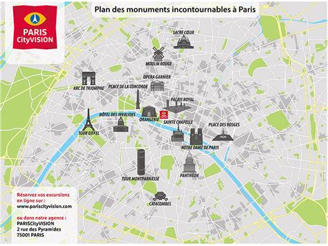 Carte des monuments de Paris : plan à télécharger – PARISCityVISION - PARISCityVISION