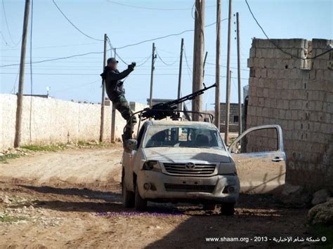 A free Syrian Army Toyota HiLux technical in Aleppo, January 21, 2013 ...