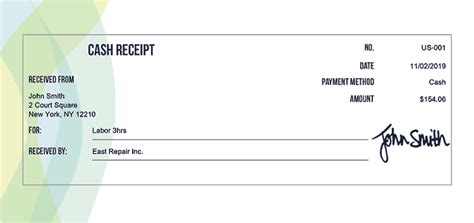 Free Cash Receipt Templates | Print & Email as PDF