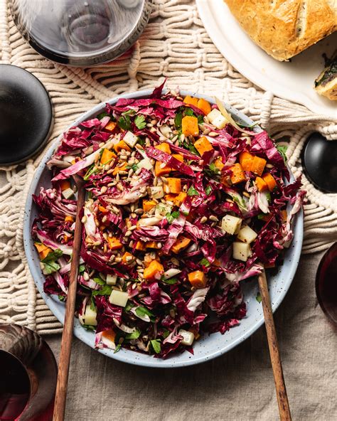 Raw and Roasted Radicchio Salad with Sweet Potato, Manchego, and Crunchy Seeds | The Kitchn