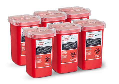 Sharps and Needle Disposal Container 1 Quart – 6 Pack – Alpine