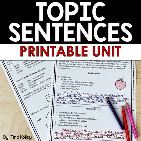 Topic Sentence Unit - Teaching Students to Write Great Topic Sentences ...