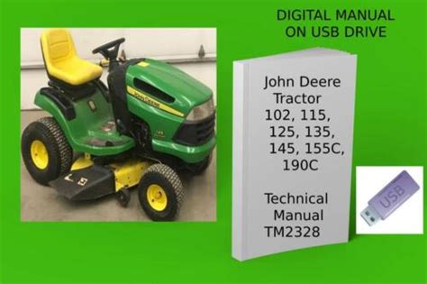 John Deere 102 115 125 135 145 155C 190C Lawn Tractor Technical Manual See Desc. | eBay