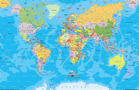 Map of World, map of the world politically - Map in the Atlas of the World - World Atlas