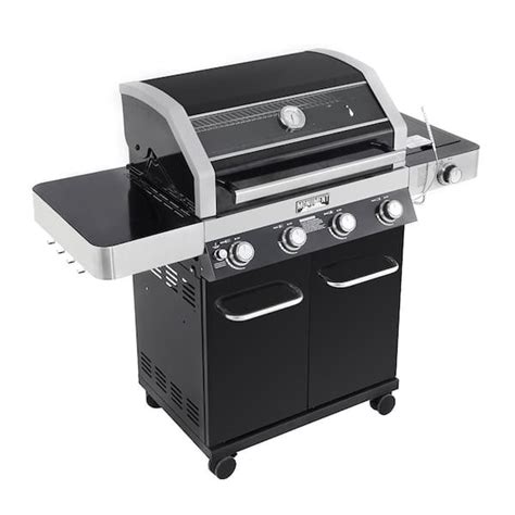 Monument Grills 4-Burner Propane Gas Grill in Black with ClearView Lid ...