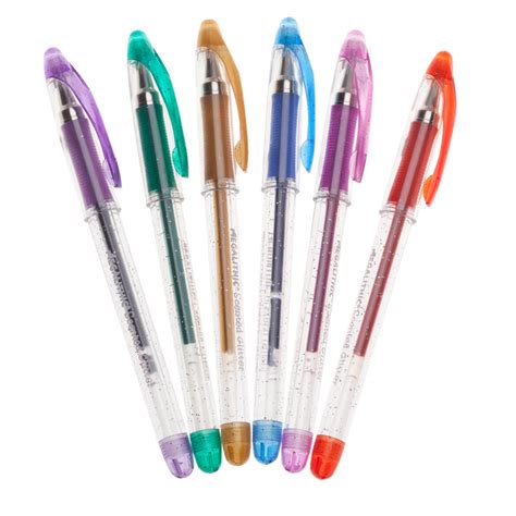 Scented Glitter Gel Pens, Set of 6 - Glitter Pens - Colored Pens - Easy Comforts